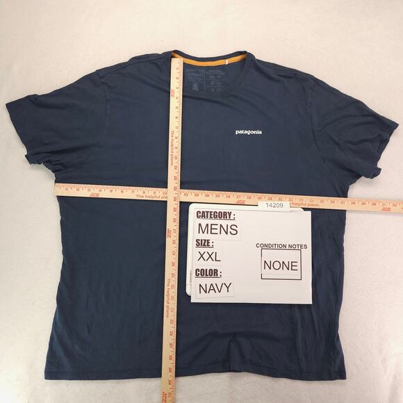 Patagonia Regular Fit Short Sleeve Crew Neck T-Shirt Mens Size 2XL Navy Blue - Picture 5 of 9